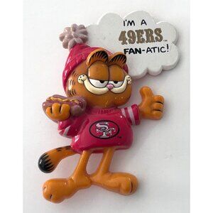 Vintage Garfield 49ers NFL Fan-Atic Football Plastic Lapel Pin 1981 United Featu